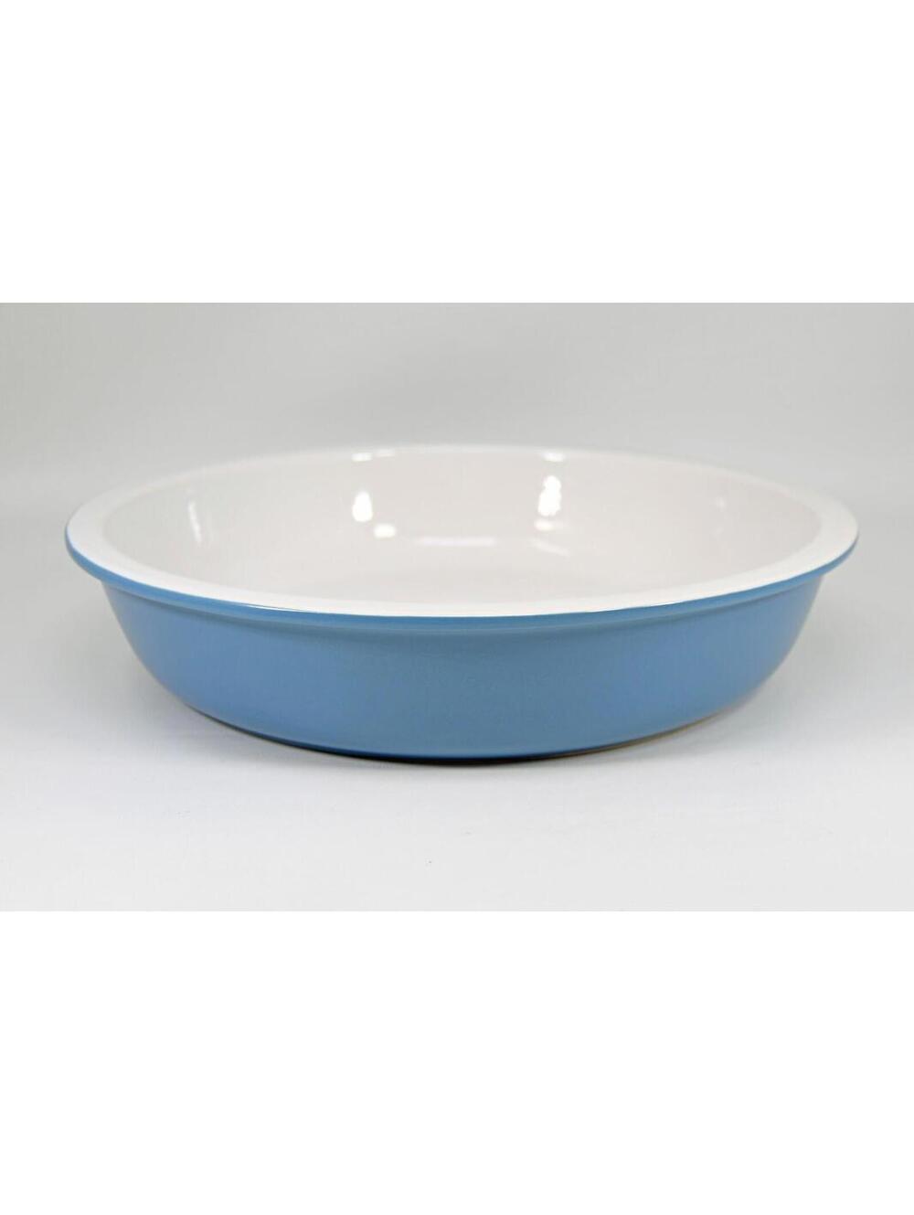 Laura Ashley London Blue Pie Pan Plate Baking Dish Stoneware Vintage 9.5"